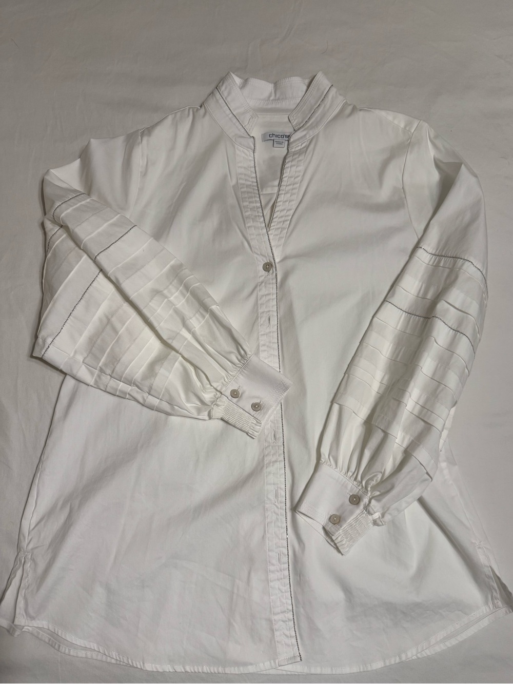 White Button Up with Solver Detailing